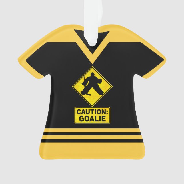 Adorno Nombre y número Jersey Hockey Goalie Ornament (Anverso)