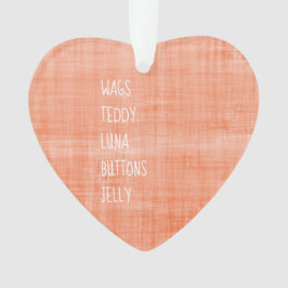 Adorno Nombres de mascotas familiares Mensaje de recuerdo