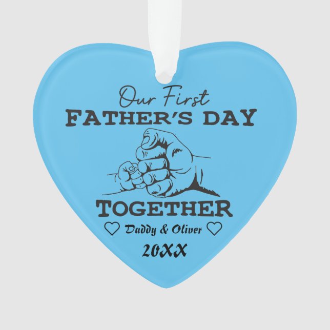 Adorno Nombres personalizados, nuestro primer día de padr (Anverso)