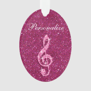 Adorno Nota musical de diamante brillante personalizada