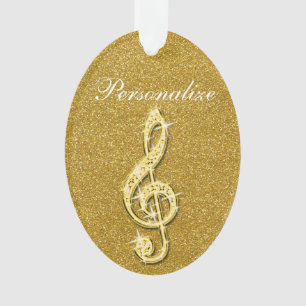 Adorno Nota musical de diamante brillante personalizada