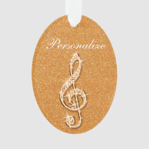 Adorno Nota musical de diamante brillante personalizada