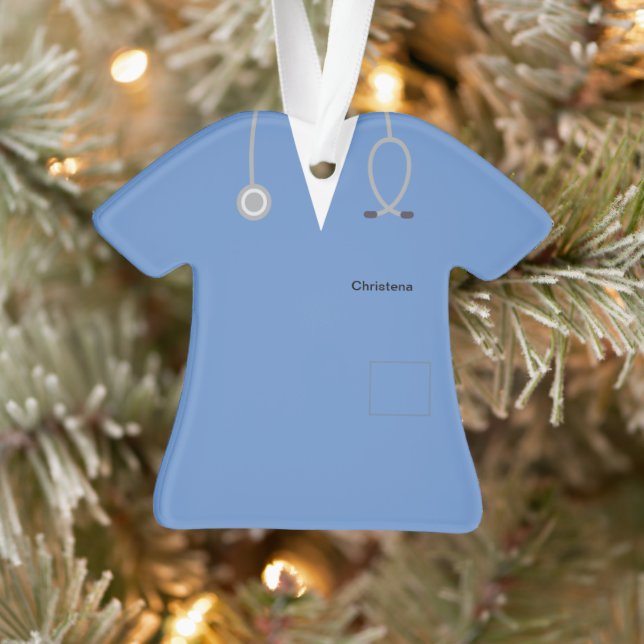 Adorno Novedad Ceil Blue Personalizada Médica Scrubs (Árbol)