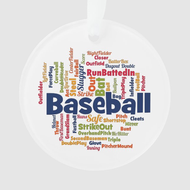 Adorno Nube de palabras del béisbol (Anverso)