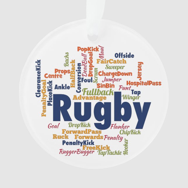 Adorno Nube de Word de Rugby (Anverso)