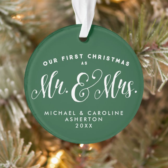 Adorno Nuestra primera fiesta verde de Navidad recién cas (Árbol)