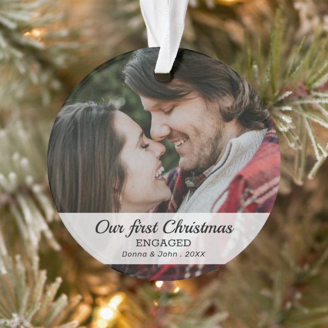 Adorno Nuestra primera foto de escritura moderna en Navid (Árbol)