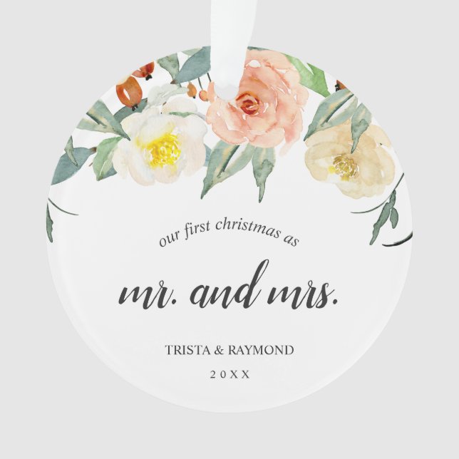 Adorno Nuestra primera foto de floral navideña (Anverso)