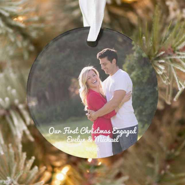 Adorno Nuestra primera foto de la pareja de Navidad (Árbol)