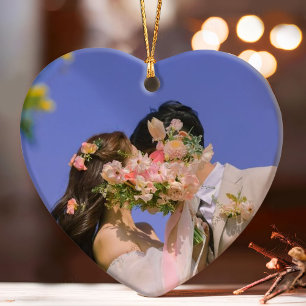 Adorno Nuestra primera foto de la pareja de oro elegante 