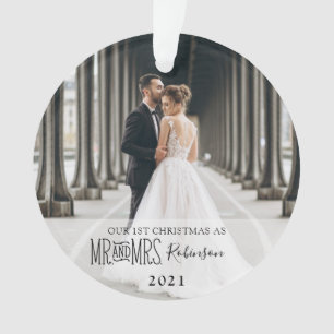 Adorno Nuestra primera foto de Navidad recién casada