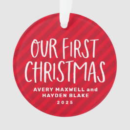 Adorno Nuestra primera foto de vacaciones rojas de los ge