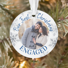 Adorno Nuestra primera foto en color azul y plata en Navi