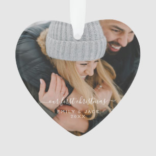Adorno Nuestra primera foto escrita a mano de Navidad