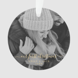 Adorno Nuestra primera foto escrita por mano de Navidad