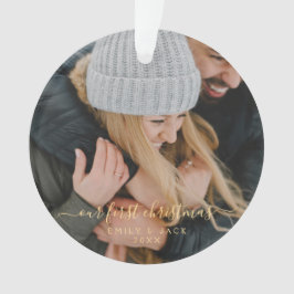 Adorno Nuestra primera foto escrita por mano de Navidad