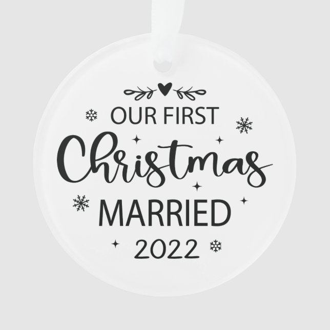 Adorno Nuestra primera foto personalizada casada de Navid (Anverso)