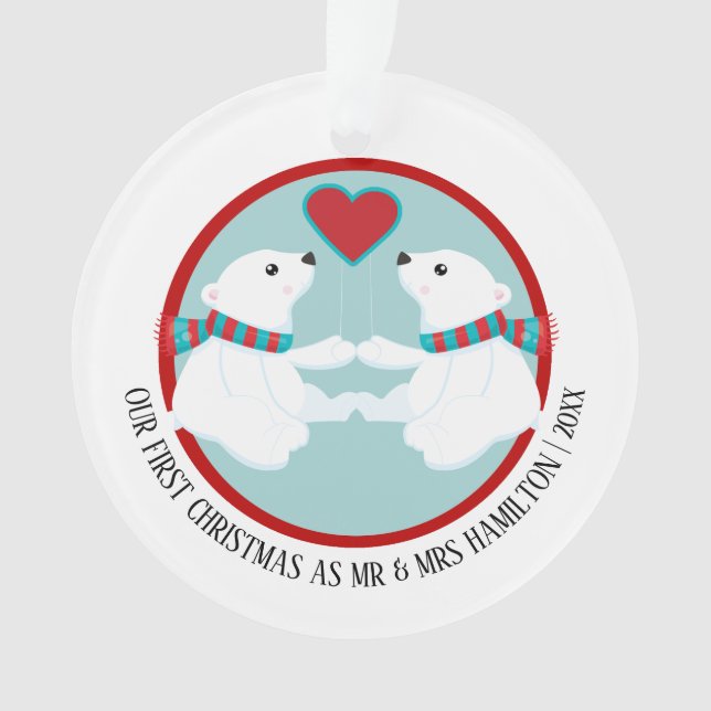 Adorno Nuestra primera foto personalizada del oso polar d (Anverso)