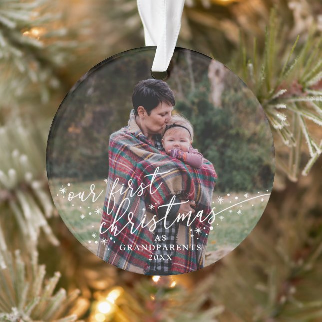 Adorno Nuestra primera Navidad como abuelos con escritura (Árbol)
