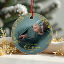 Nuestra primera Navidad como abuelos foto ornament
