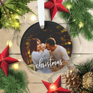 Adorno Nuestra Primera Navidad Como Familia De 3 Elegante