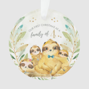 Adorno Nuestra primera Navidad como familia de cuatro esl