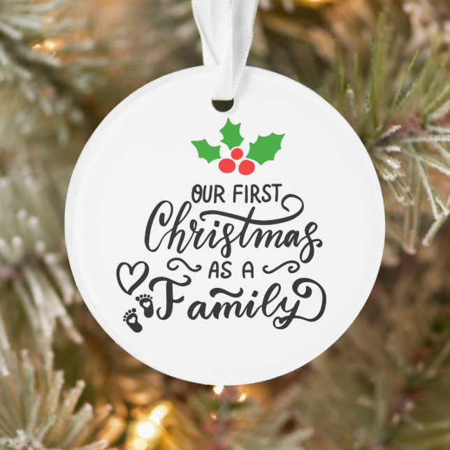 Adorno Nuestra primera Navidad como Navidades familiares (Árbol)