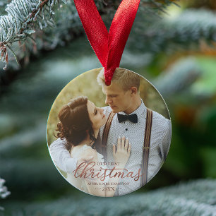 Adorno Nuestra Primera Navidad Como Señor y Señora Rose G