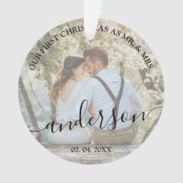 Adorno Nuestra primera Navidad como Sr. Foto de la Sra. b
