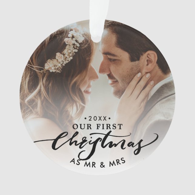 Adorno "Nuestra primera Navidad como Sr. y Sra." (Anverso)