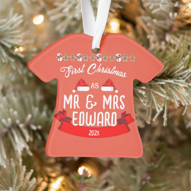 Adorno Nuestra primera Navidad como Sr. y Sra. Newlyw (Árbol)