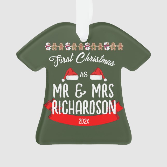 Adorno Nuestra primera Navidad como Sr. y Sra. Newlyw (Anverso)