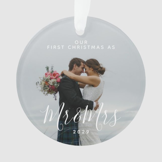 Adorno Nuestra primera Navidad como Sr. y Sra. White (Anverso)