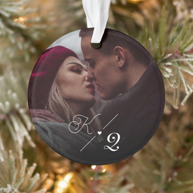 Adorno Nuestra primera Navidad comprometidos clásica foto (Árbol)