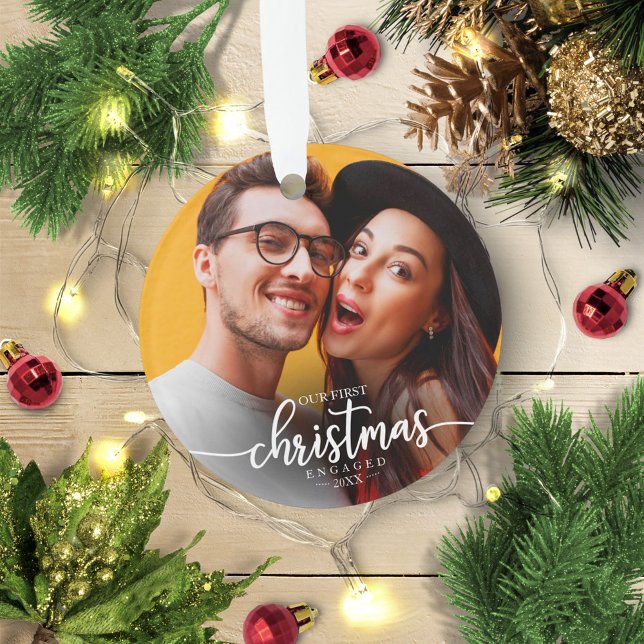 Adorno Nuestra primera Navidad comprometidos Simple Foto  (Subido por el creador)