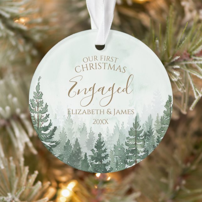 Adorno Nuestra primera Navidad de compromiso Foto Bosque  (Árbol)