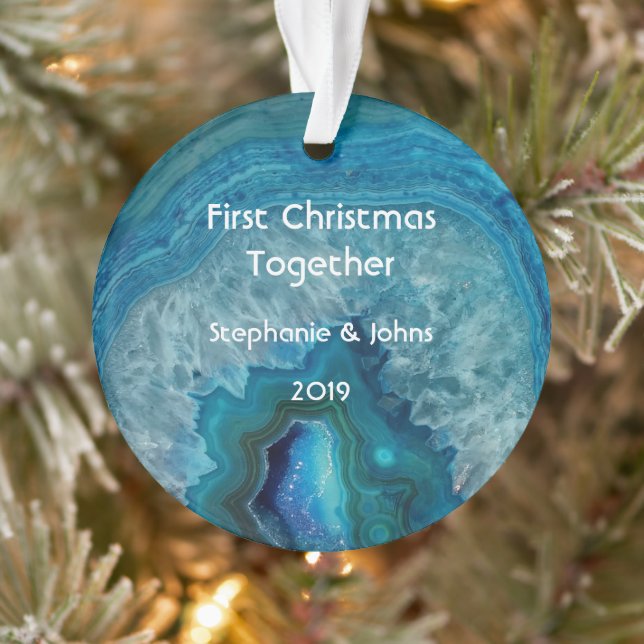 Adorno Nuestra primera Navidad juntos agitar Geode Único (Árbol)