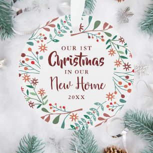Adorno Nuestra Primera Navidad Nuevo Hogar Floral de Vaca