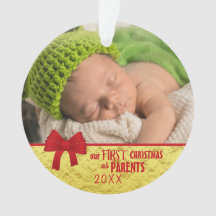 Nuestra primera Navidad, padres y foto de bebé