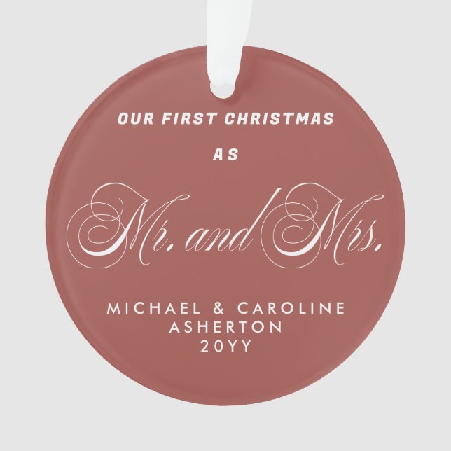 Adorno Nuestra primera Navidad Sr. y Sra. New Ornament (Anverso)