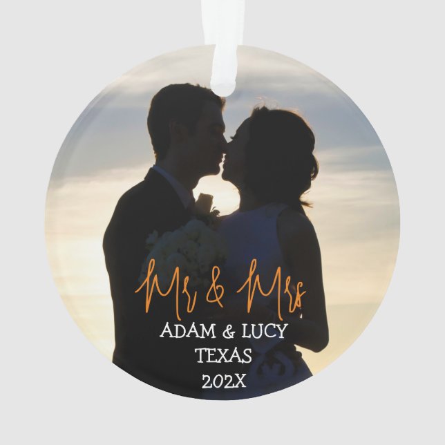 Adorno Nuestra primera Navidad, Sr. y Sra. Newlywoed (Reverso)