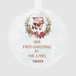 Adorno Nuestra primera poinsettia navideña Wreath Snowfla