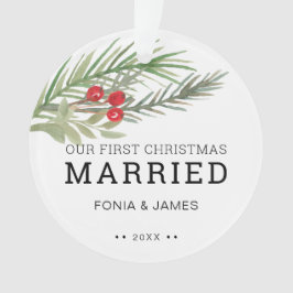 Adorno Nuestra primera verde casada de Navidad