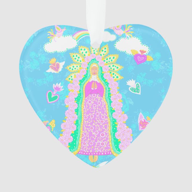 Adorno Nuestra Señora de Guadalupe Azul (Anverso)