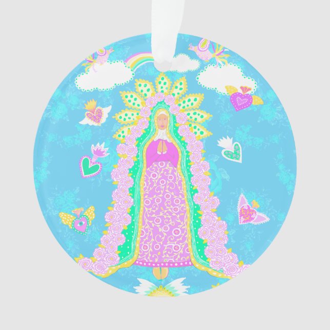 Adorno Nuestra Señora de Guadalupe Azul (Anverso)