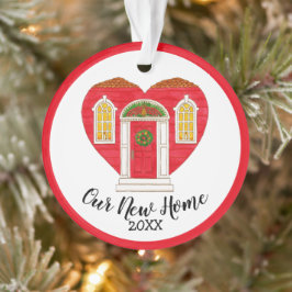 Adorno Nuestro nuevo año de corazón en casa personalizado