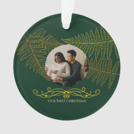 Adorno Nuestro primer Fern de Oro Elegante Comprometido d