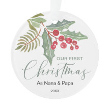 Nuestro Primer Navidad Abuelos Vegetación Invernal