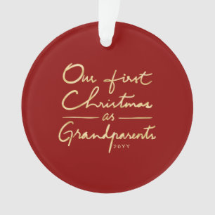 Adorno Nuestro primer navidad como foto de los abuelos