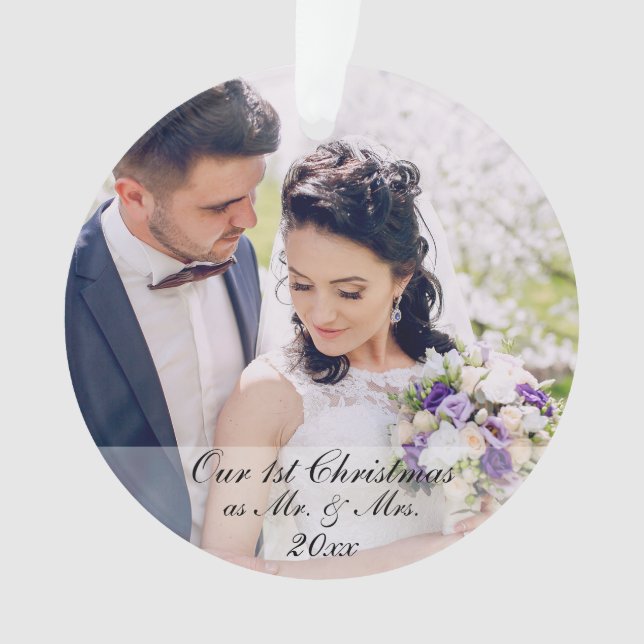 Adorno Nuestro primer navidad como Sr. y señora 2 foto (Anverso)